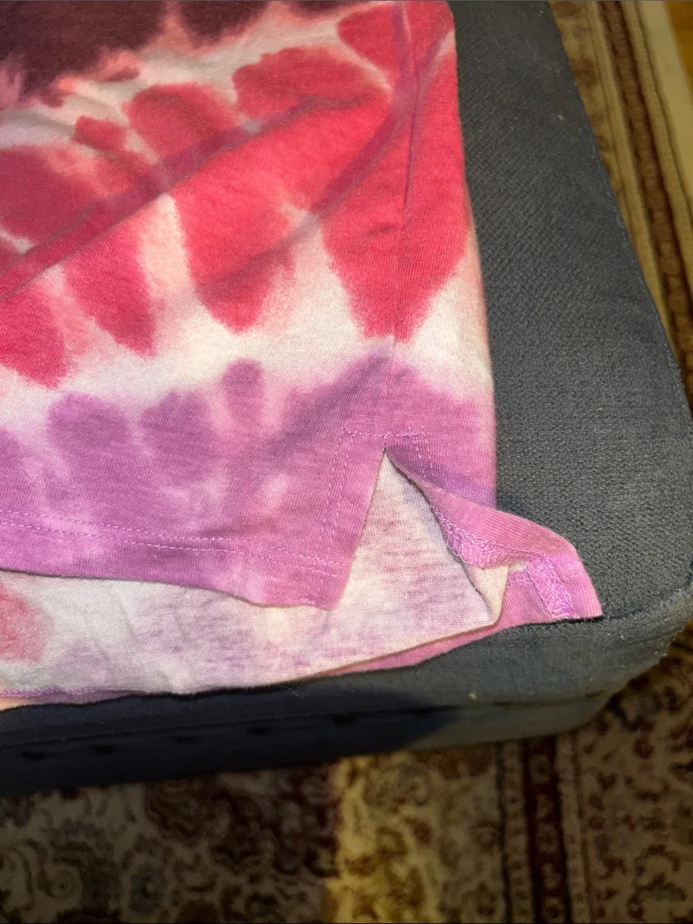 Justice Pink & Maroon Tie-Dye Peace Logo Tee